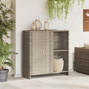 Tárolószekrény polcokkal Világosszürke 100 x 36 x 102 cm Rattan