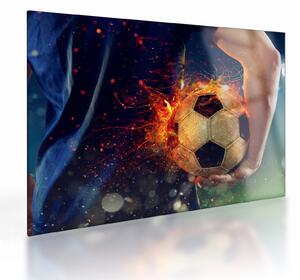 Kép - Futball-labda a tűzben (üvegen) (70x50 cm)