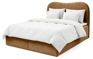 AMBRA LUX kárpitozott boxspring ágy ágyneműtartóval 160x200 - fahéjszín