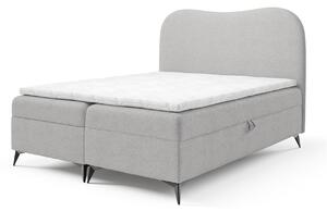 AMBRA kárpitozott boxspring ágy ágyneműtartóval 120x200 - világosszürke