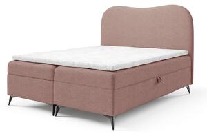 AMBRA kárpitozott boxspring ágy ágyneműtartóval 120x200 - rózsaszín