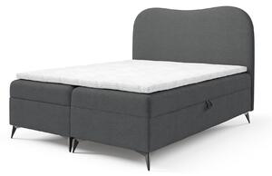 AMBRA kárpitozott boxspring ágy ágyneműtartóval 120x200 - szürke