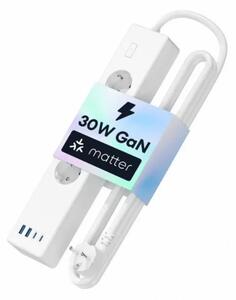 Meross Smart 30W gyorstöltős hosszabbító (MSP844SMA-EU)