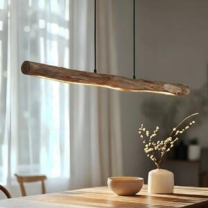 Lindby Nekala LED lógó világítás, fekete, fa, hossza 120 cm, dimmelhető, Fekete, Nappali / Étkező, Fa, Skandináv