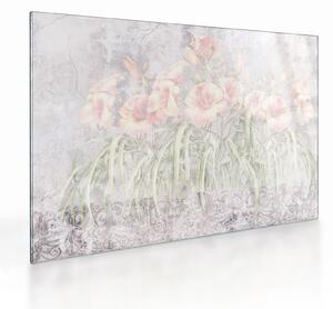 Kép - Liliomok freskója (üvegen) (70x50 cm)