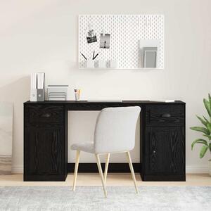Íróasztal szekrénnyel Fekete tölgy 154,5 x 50 x 75 cm Faanyag