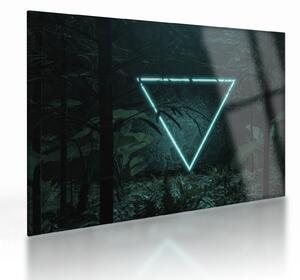 Kép - Neon háromszög a dzsungelben (üvegen) (70x50 cm)