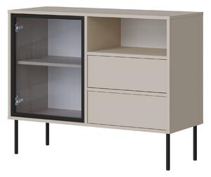 Komód Merevai 100, Üveg, Laminált forgácslap, 80x100x40cm, Kasmír