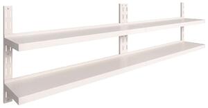 VidaXL Kétpolcos Fali Polc - Rozsdamentes Acél - 300x30 cm