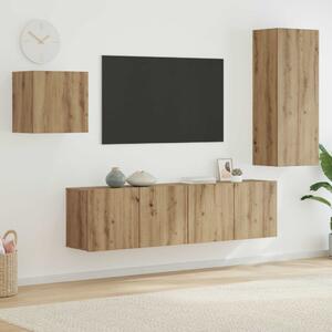 TV szekrény Falra szerelhető 4 pcs Artisan tölgy Faanyag