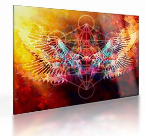 Kép - Merkaba szárnyakkal, absztrakció (üvegen) (70x50 cm)