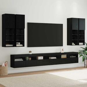TV falit kabinet szett 7 pcs Fekete tölgy Faanyag