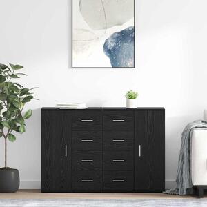 Oldalszekrények Corona 2 pcs Fekete tölgy 59 x 39 x 80 cm