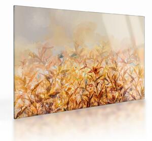 Kép - levelek az ősz színében, olajfestmény (üvegen) (70x50 cm)