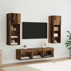 TV Fali Egységek 5 pcs Fekete tölgy 60 x 30 x 30 cm Faanyag
