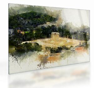 Kép - Zeusz temploma, Athén, Görögország (üvegen) (70x50 cm)