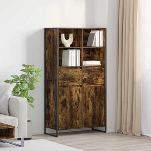 Széf fiókkal 2 pcs Füstös tölgy 81 x 36 x 150.5 cm Faanyag