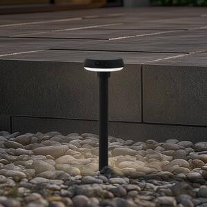 Lindby Brinca napelemes LED-es földi tüskés lámpa, fekete, PC, érzékelővel