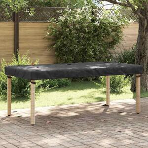 VidaXL Asztal Fedő Egyszínű Fekete 202 x 92 x 15 cm szövet