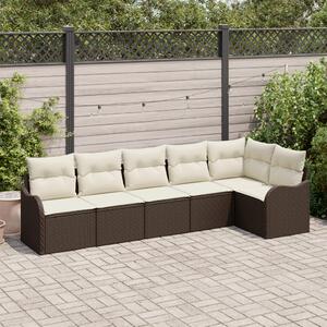 Kerti Kanapé Szett 6 pcs Barna polirattan