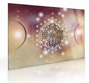 Kép - Mandala elemekkel (üvegen) (70x50 cm)