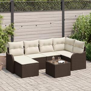 Kerti Kanapé Szett párnával 7 pcs Barna Poli rattan