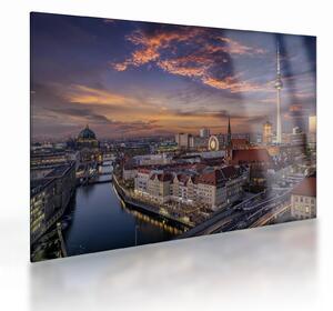 Kép - Naplemente Berlin felett (üvegen) (70x50 cm)