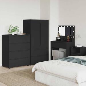 Tároló szekrények 2 pcs Fekete 80 x 48 x 105 cm Faanyag