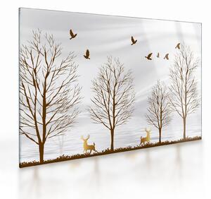Kép - szarvas folyóelőtt (üvegen) (70x50 cm)