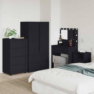 Tároló szekrények 2 pcs Fekete 60 x 48 x 105 cm Faanyag