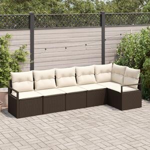Kanapé Szett 6 pcs Barna polirattan