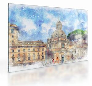 Kép - Santa Maria di Loreto temploma, Róma, Olaszország (üvegen) (70x50 cm)
