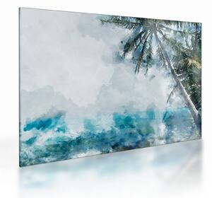 Egy pálmafa képe a tenger felett (üvegen) (70x50 cm)