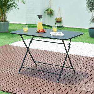 [en.casa] Összecsukható kerti asztal Sande acél 110x70x71 cm fekete