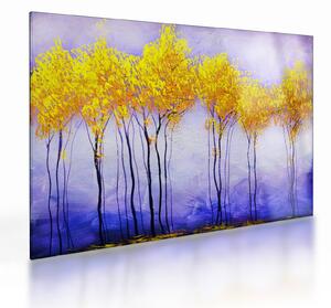 Sárga fák képe (üvegen) (70x50 cm)
