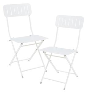 [en.casa] Összecsukható kerti szék Sande 2db-os szett acél fehér