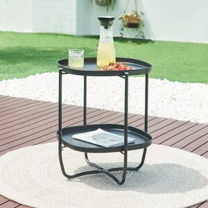 [en.casa] Kerti tálca-asztal Sandefjord acél 57,5x46x46 cm fekete