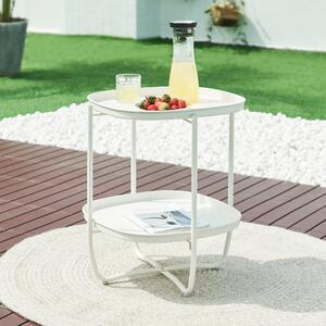 [en.casa] Kerti tálca-asztal Sandefjord acél 57,5x46x46 cm fehér