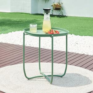[en.casa] Kerti tálca-asztal Sandefjord acél 53x46x46 cm zöld