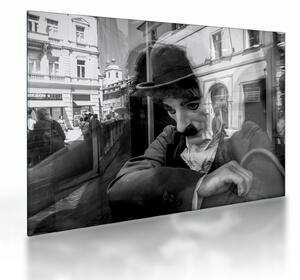 Kép - Charles Chaplin, Prágában (üvegen) (70x50 cm)