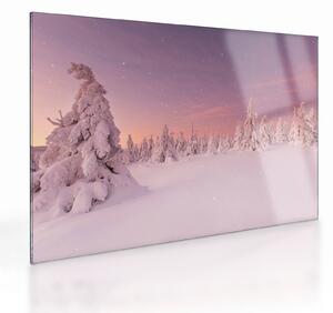 Kép - Fák a hótakaró alatt (üvegen) (70x50 cm)