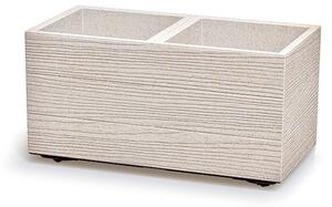Madera Case ECO Fa Hatású Osztott Virágtartó Láda Fehér 57.7 cm