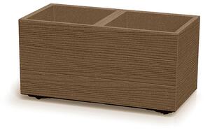 Madera Case ECO Fa Hatású Osztott Virágtartó Láda Natúr-Eco 57,7 cm