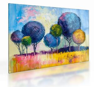 Kupolafák képe, olajfestmény (üvegen) (70x50 cm)
