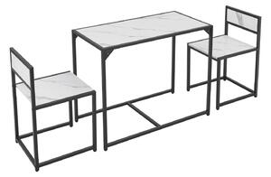 Konyhai asztalkészlet asztallal és 2 székkel - márvány megjelenés