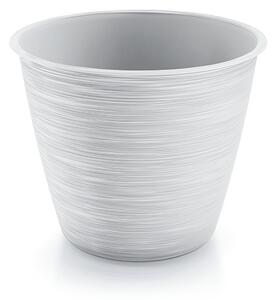 Furu Műanyag Virágcserép Fehér 29,5 cm Bordázott