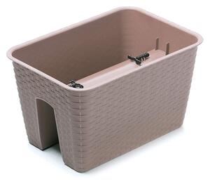 Ratolla Rattan Hatású Erkélykorlát Virágtartó Láda Mokka 40 cm