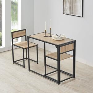 Konyhai asztalkészlet asztallal és 2 székkel - szürke fa megjelenés