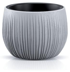 Bowl Beton Kaspó Bordázott Szürke 14,4 cm