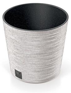 Furu Round Low ECO Fa Hatású Virágtartó - Fehér-Eco - 25 cm